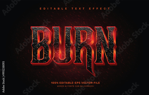 Burn editable text effect template