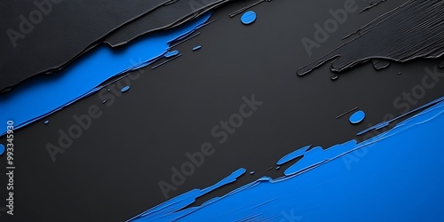 Abstract blue and black paint texture background.