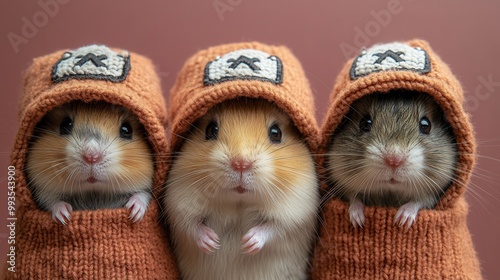 Adorable Hamsters in Cozy Knit Sweaters