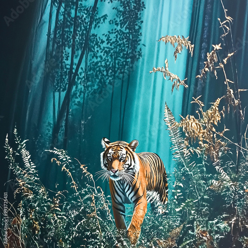 tiger in the woods