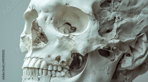 Human Skull Anatomy: Close-up of Bone Structure