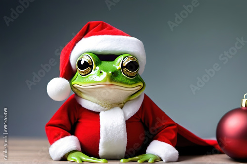 Frog In A Santa Claus Suit At 23-9-2024