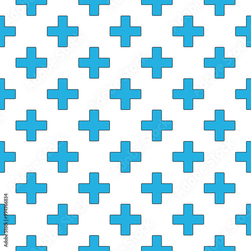 Blue cross seamless pattern