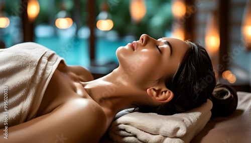 Relaxing Anti-Stress Head Massage and Pampering Facial Beauty Experience in Modern Luxury Resort Spa