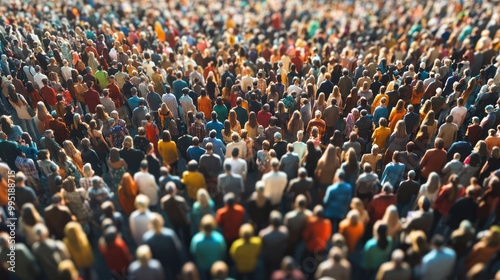 a large crowd at a public event, symbolizing a growing population.