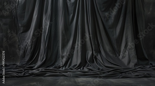 Versatile black fabric backdrop for design projects