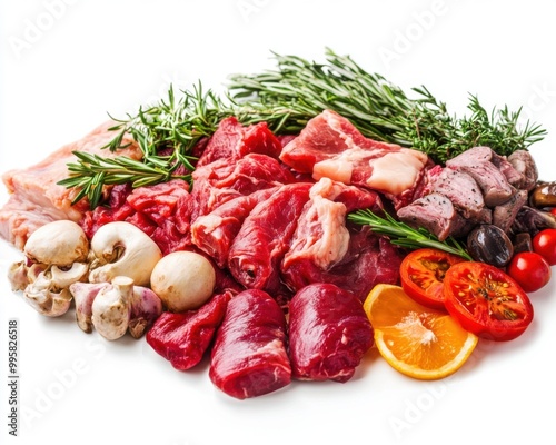 Assortment of various raw meats, carnivore diet concept