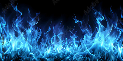 Digital abstract background with bright blue flames, igniting, ideas, startup, creativity, innovation, technology, digital, space