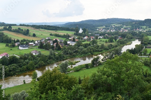 Panorama Zagórza i widok na rzekę Osławę z ruin klasztoru karmelitów bosych