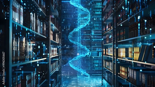 A Virtual DNA Library Showcasing Massive Digital Archives and the Future of Data Storage