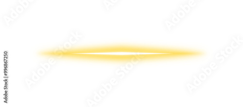 Light ray. Glowing gold line. Flash. Light effect. Golden light rays. Neon line on transparent background. flare light. laser beams, Design elements PNG