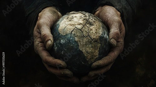 Hands holding a globe, symbolizing care for the Earth and environmental awareness.