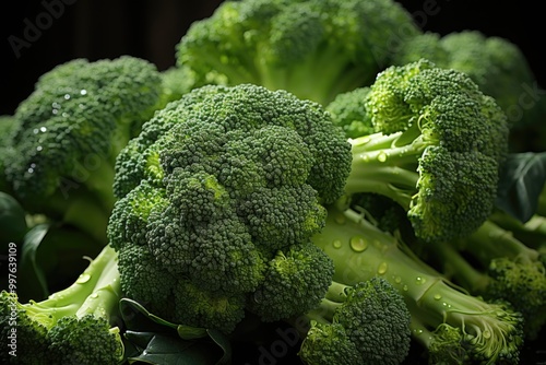 Superior view of raw vegetable broccoli generate there, generative IA