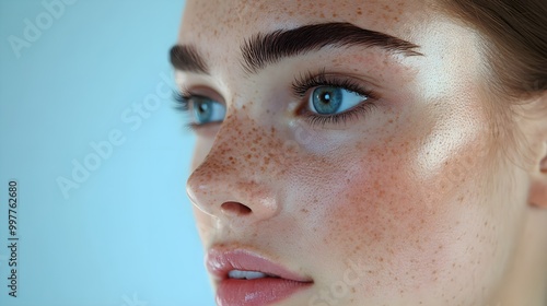 Close-up of a nose job result, featuring a bulbous nose before surgery and a sleek, sculpted nasal bridge and tip after recovery