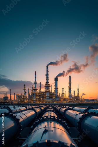 energy supply with gas pipeline, petrochemical industry with oil refinery