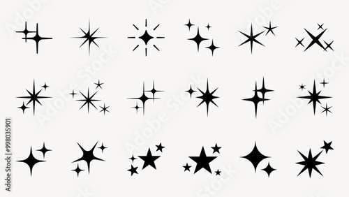 Shine star sparkle vector set. Sparkle star icons. Shine icon. Stars sparkle doodles vector. Set sparkles star symbols vector. Bright sparkle, star sparkle, shiny flash star. Star shine sparkle icon