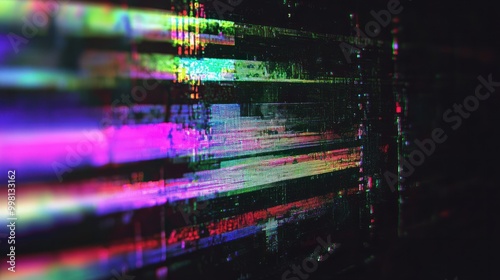 Glitch noise static television VFX. Visual video effects stripes background, CRT tv screen no signal glitch effect