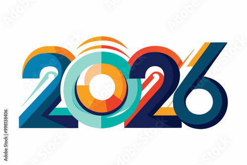 2026 Happy New Year logo design vector