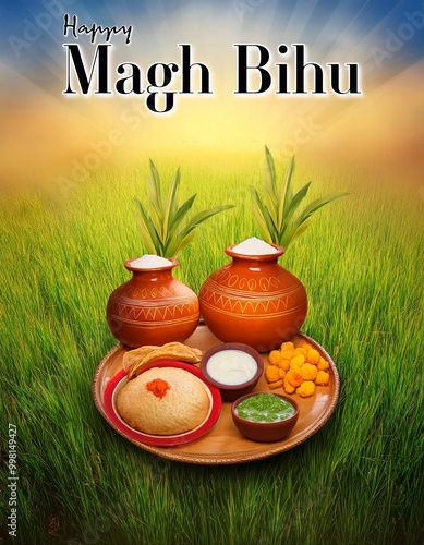 Happy Magh Bihu Festival Poster Design