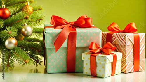 Beautifully Wrapped Christmas Gifts by Tree