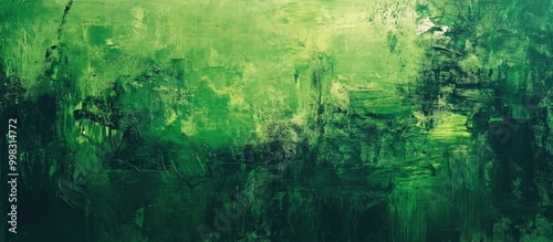 The incorporation of green as an abstract background in artwork can express multiple meanings and stimulate diverse emotional reactions