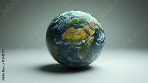 A stunning globe highlights Earth's vibrant continents and oceans in detail