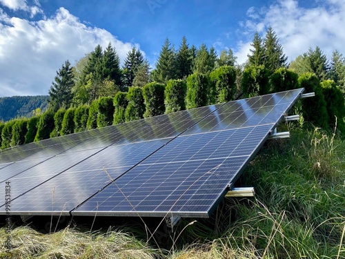 Impianto fotovoltaico nel giardino