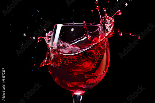 red wine pouring into glass