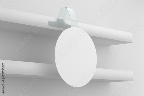 Blank Round Wobbler Mockup While and Empty - 3D Illustration