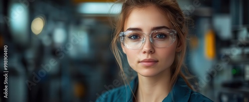 confident female worker operating hightech machinery in a modern automotive manufacturing plant captured candidly in action to illustrate skill and expertise in the industry