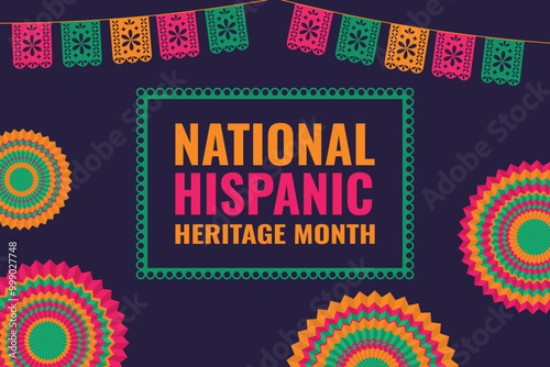 National Hispanic Heritage Month. Vector bright web banner, poster, postcard.