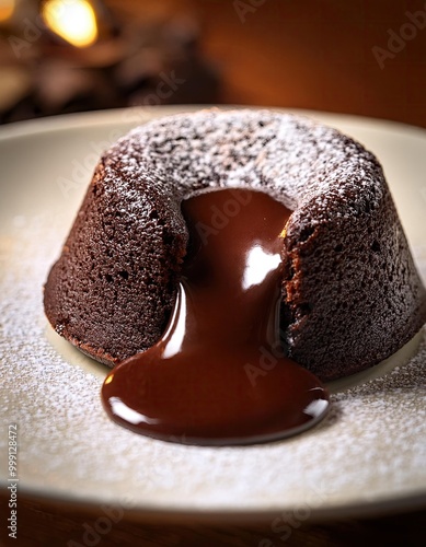 Chocolate lava cake with icing