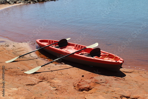 Kayak on the Shore of Lake Draper in Oklahoma