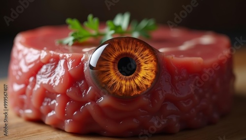  Surreal culinary art A dish that looks like a human eye