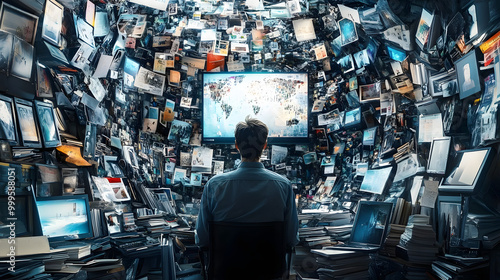 Information overload in the modern world among the Internet and social media hyper realistic