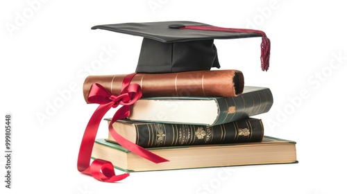 Graduation Cap and Books