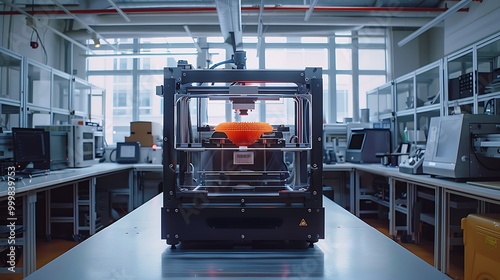 3D printing lab producing product prototypes, innovation: A 3D printing lab buzzes with activity as engineers and designers produce cutting-edge prototypes, pushing the boundaries of innovation 