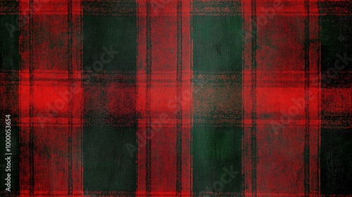 Red and green plaid pattern, traditional Christmas textile background