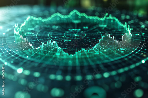 A radar chart with multiple dimensions, isolated on a pastel green background, showcasing comparative business performance in different areas,