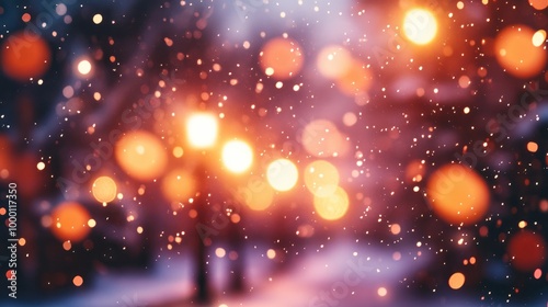 Illumination and snow blurred background