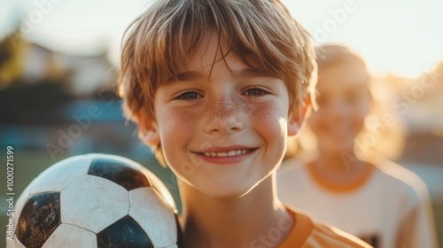 Young Boy Playing Soccer