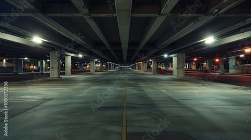 An empty parking lot adjacent to the metro station.