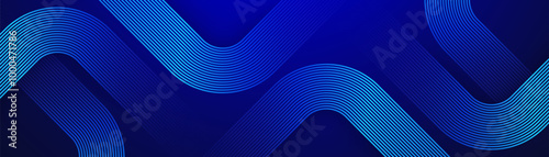 Blue abstract background. Geometric lines pattern. Modern shiny blue gradient lines. Futuristic technology graphic design. Suit for business, cover, header, wallpaper, corporate, website, flyer