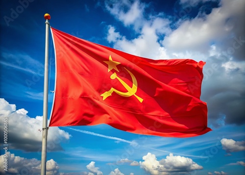 Red Flag Symbolism in Communism: Hammer, Sickle, and Propaganda Imagery for Political Themes