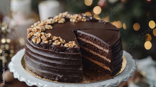 Indulge in Decadence: Rich Chocolate Cake with Walnuts for Every Celebration