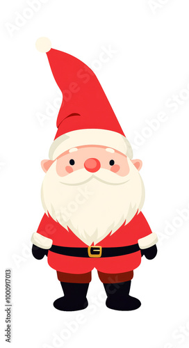 Isolated Santa Clause or Gnome wearing Santa outfit.