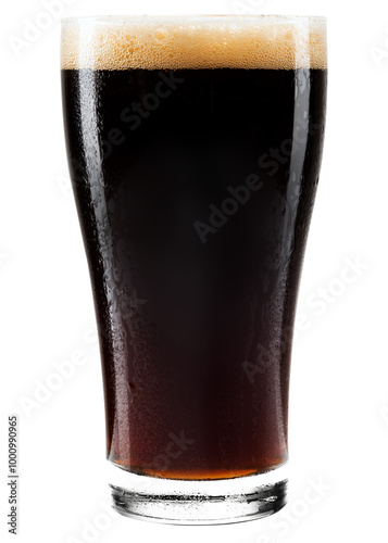 Dark beer in pint png mockup