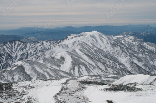 新雪纏った別山