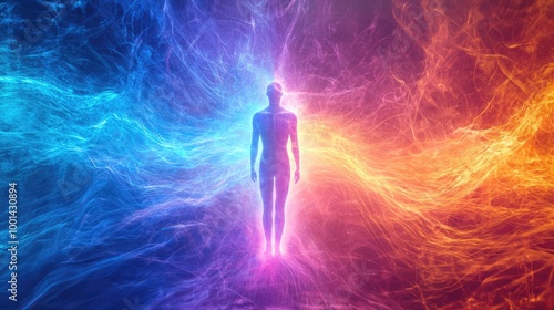 a persons aura and frequency extending out all around them