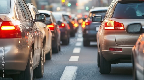 Cars line the road as pedestrians patiently wait to cross amidst heavy urban traffic